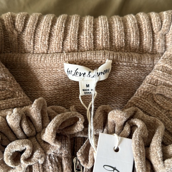 For love and lemons Rey Ruffle Collar Knit Zip-Up Jacket - Picture 7 of 13